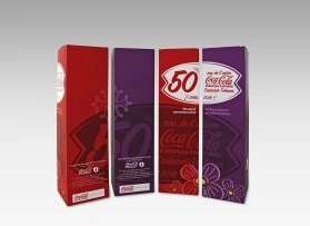 Coca Cola folding carton with tuck-in flap