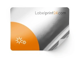 Metallisiertes Papier, silber glänzend, permanent haftend