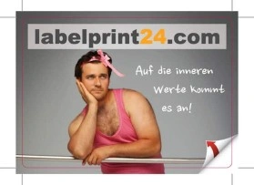 Etichetta a sandwich con logo