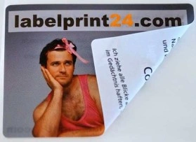 Etichetta a sandwich con risvolto 