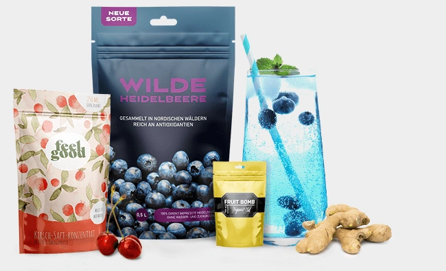 Standbodenbeutel für Saft