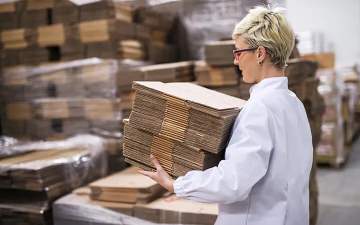 Inventory of shipping boxes