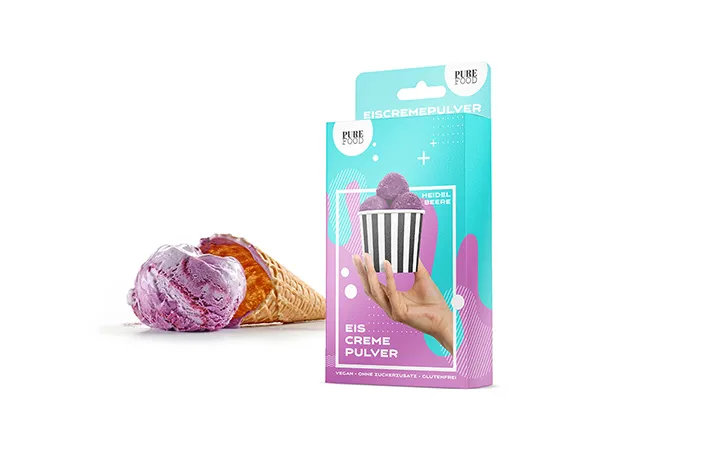 Scatola con appendino per polvere per il gelato