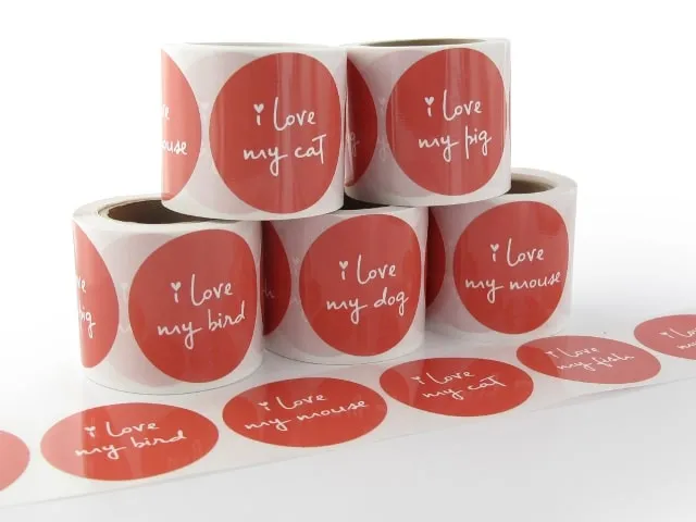 Glossy lamination on labels Glossy lamination on labels