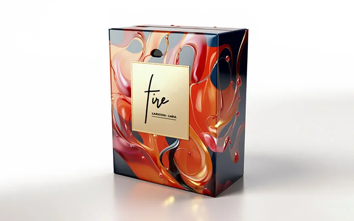 Boîte pliante avec vernis ultraviolet