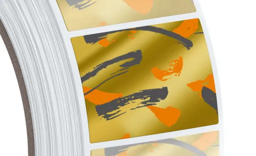 Metallisierte Etiketten Gold Metallisierte Etiketten Gold