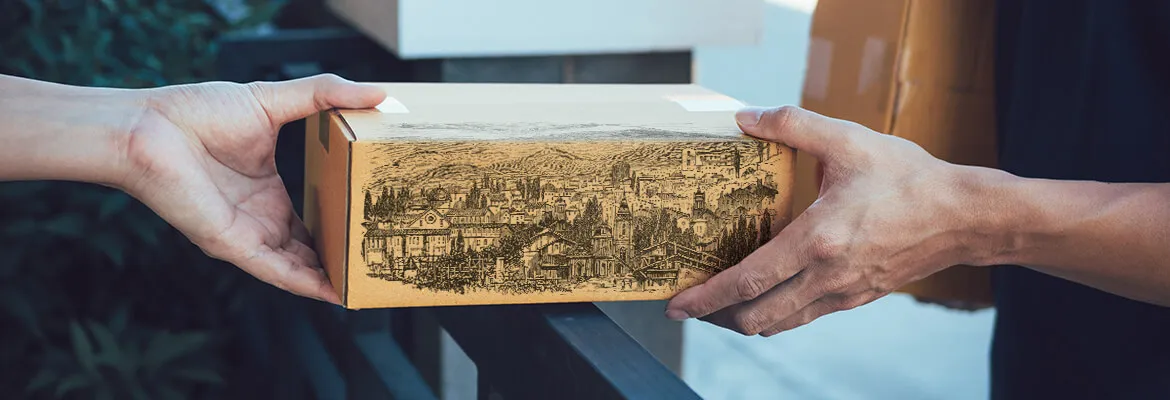 Consegna scatola per spedizione