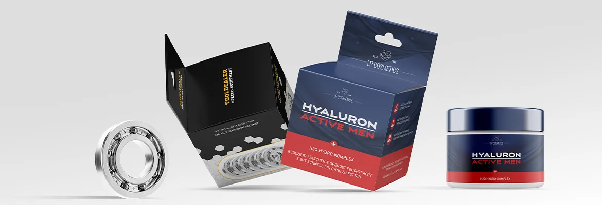 Scatole con appendino per diversi prodotti