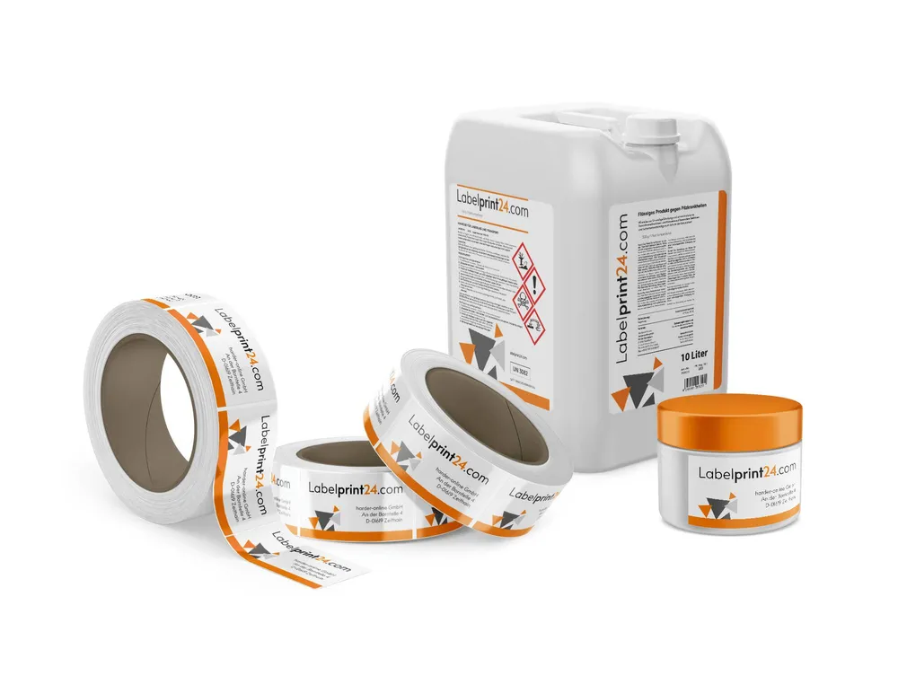 Etiketten auf verschiedenen Produkten Etiketten auf verschiedenen Produkten