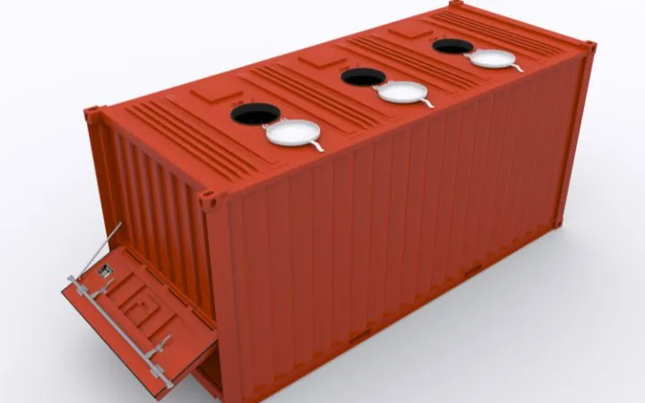roter Schüttgutcontainer roter Schüttgutcontainer