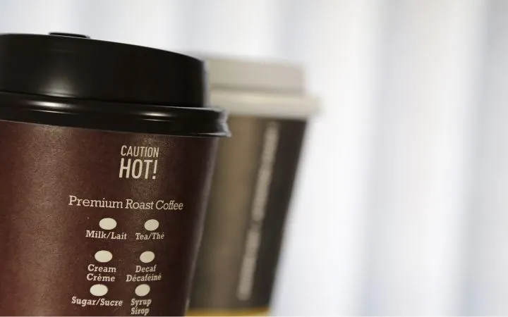 coffee cup with warning label coffee cup with warning label