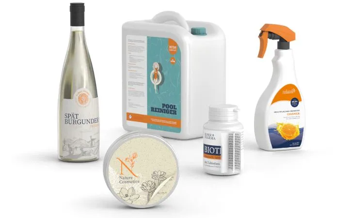 booklet labels on different products booklet labels on different products