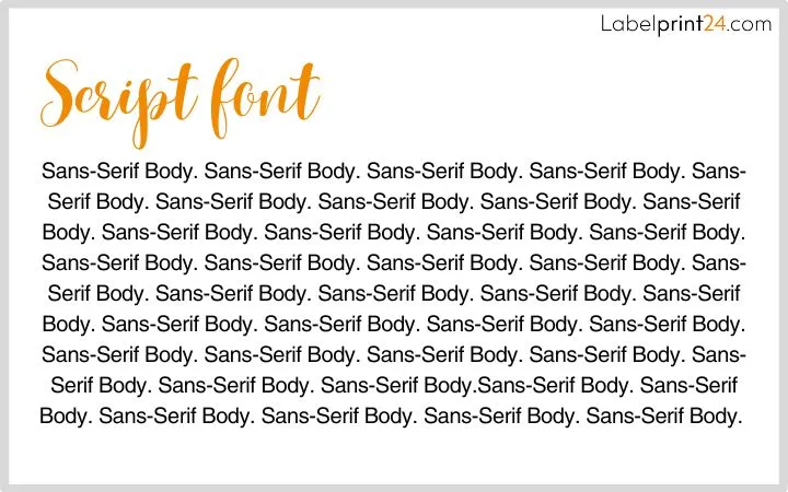 Script font Script font
