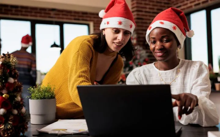 coworkers planing marketing strategy for christmas coworkers planing marketing strategy for christmas