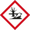 Gefahrenkennzeichnung: Abgestorbener Fisch und Baum - gewässergefährdende Stoffe Gefahrenkennzeichnung: Abgestorbener Fisch und Baum - gewässergefährdende Stoffe