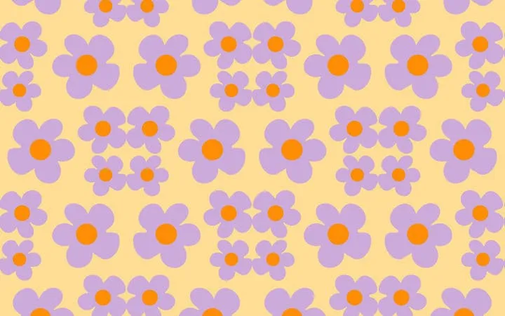 Bunte Blumen im 70er Stil Bunte Blumen im 70er Stil