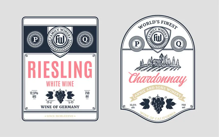 Etiketten im Retro Design Etiketten im Retro Design