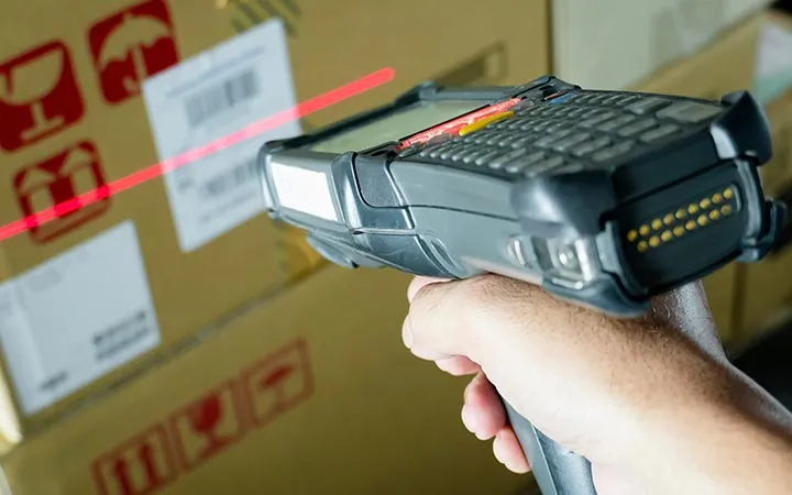 Einscannen eines Lageretiketts Einscannen eines Lageretiketts