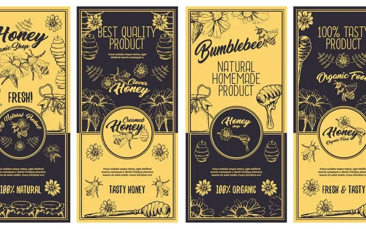 Rechteckiges Honigetikett