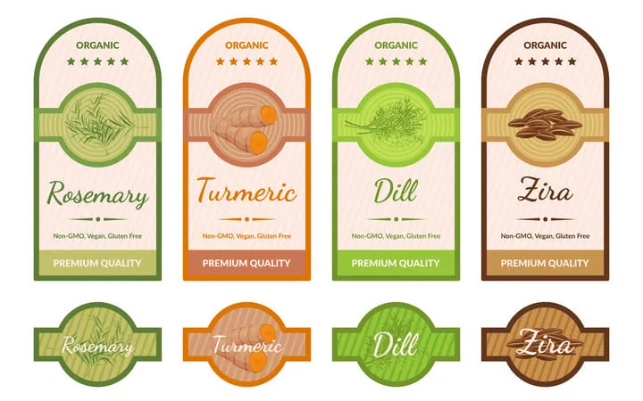 Etiketten für Gewürze Etiketten für Gewürze