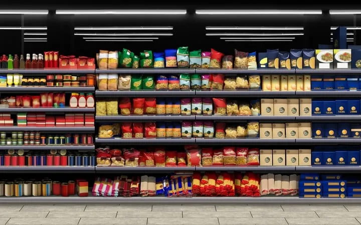 Étagères de supermarché