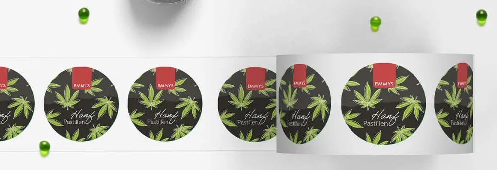 Runde Etiketten auf Rolle Runde Etiketten auf Rolle