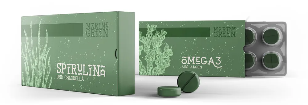 Nahrungsergänzungsmittel mit Primär- und Sekundärverpackung Nahrungsergänzungsmittel mit Primär- und Sekundärverpackung