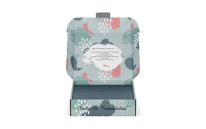 Schachtel mit Sicherheitslasche bunt bedruckt Schachtel mit Sicherheitslasche bunt bedruckt