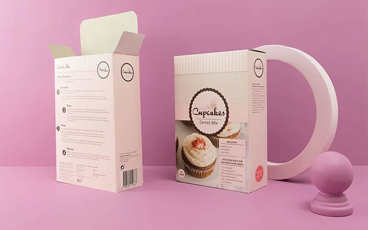 Faltschachtel aus Recylingkarton für Cupcakes Faltschachtel aus Recylingkarton für Cupcakes