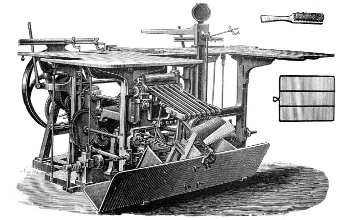 Modell einer alten Falzmaschine Modell einer alten Falzmaschine
