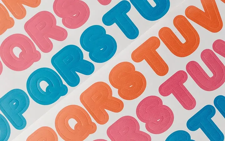 Buchstaben als Bogenetiketten Buchstaben als Bogenetiketten