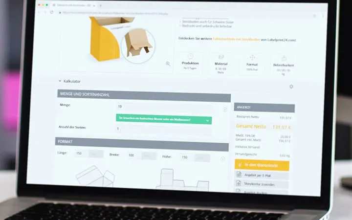 Online-Kalkulator auf Labelprint24.com  Online-Kalkulator auf Labelprint24.com