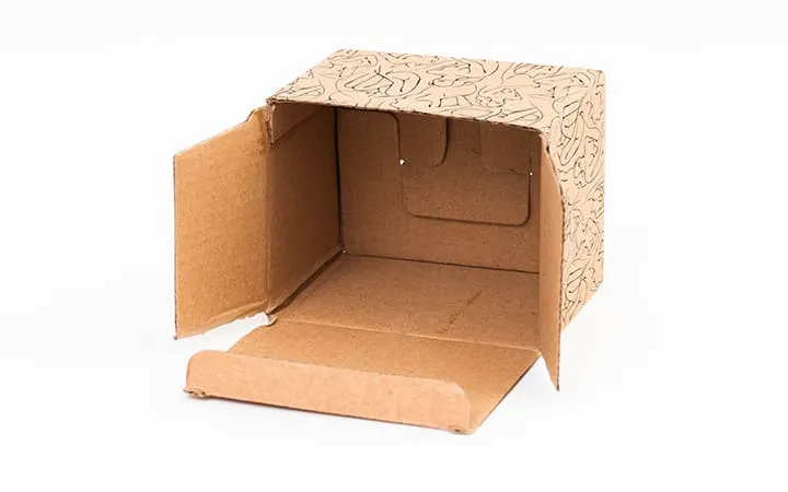 braune Falrschachtel mit Steckboden von innen braune Falrschachtel mit Steckboden von innen