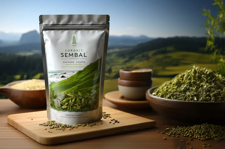 Wiederverschließbarer Beutel mit Kräuter Wiederverschließbarer Beutel mit Kräuter