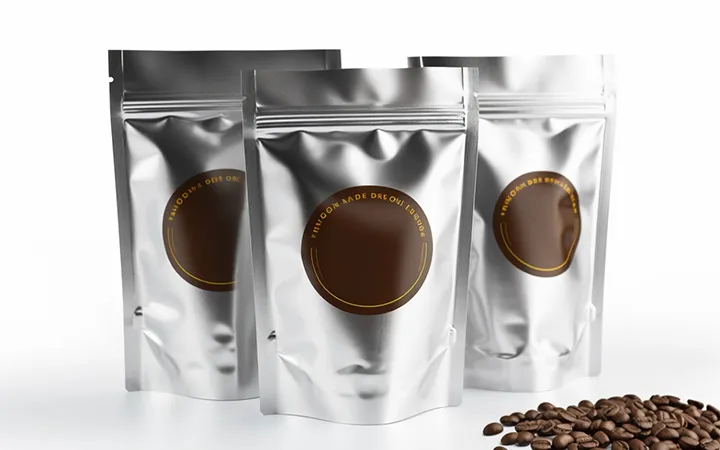 Doypack metallizzati per caffè Metallisierte Standbodenbeutel für Kaffee