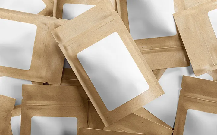 Viele Standbodenbeutel mit Zipper aufeinander liegend Viele Standbodenbeutel mit Zipper aufeinander liegend