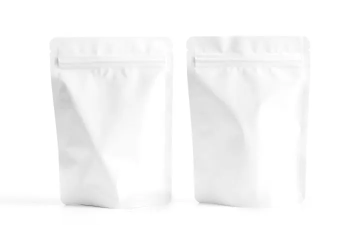 Standbodenbeutel mit weißer Folie Standbodenbeutel mit weißer Folie