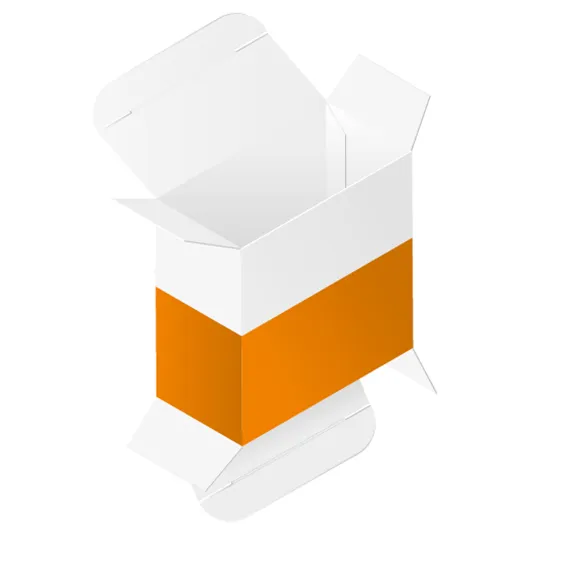 Faltschachtel mit gegenüberliegende Laschen (gespiegelt)