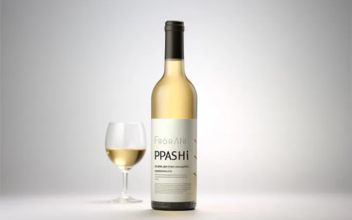 Weinflasche mit Papieretikett