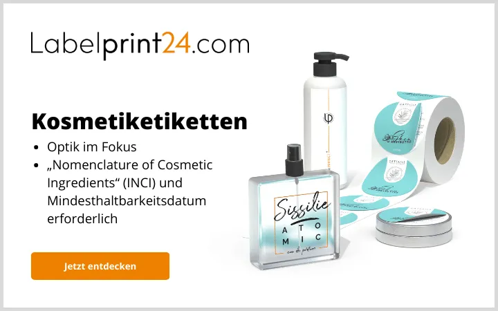 Kosmetiketiketten von Labelprint24 für die Kosmetikbranche Kosmetiketiketten von Labelprint24 für die Kosmetikbranche