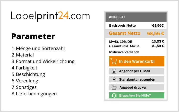 Online Konfigurator bei Labelprint24 Online Konfigurator bei Labelprint24
