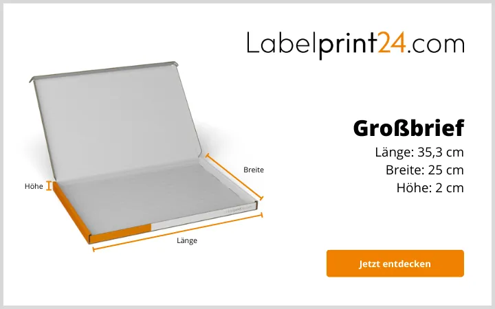 Maße des Großbriefes Maße des Großbriefes